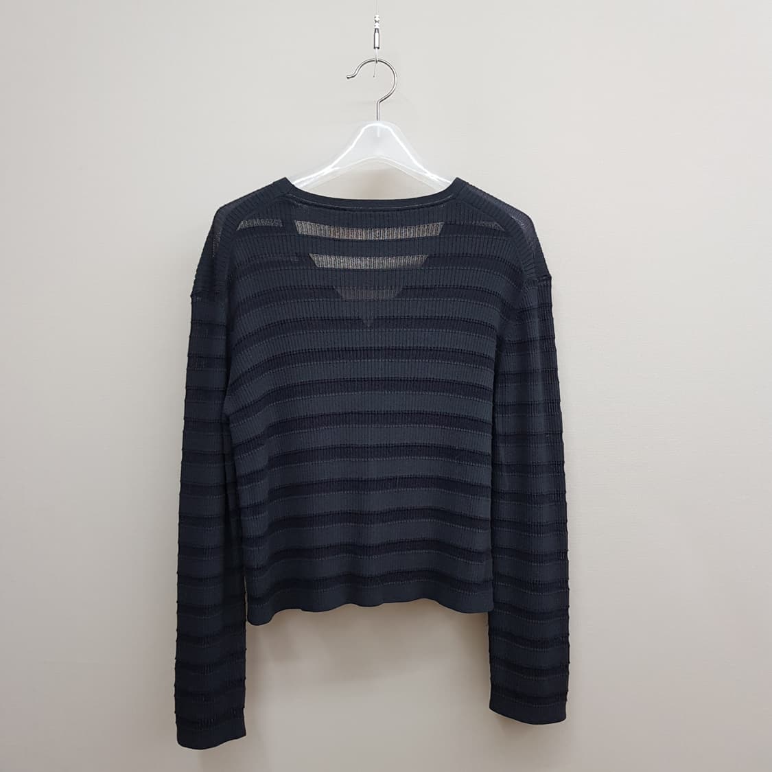 한섬 더캐시미어 2023 시스루 스트라이프 브이넥 가디건 90사이즈 상품이미지4