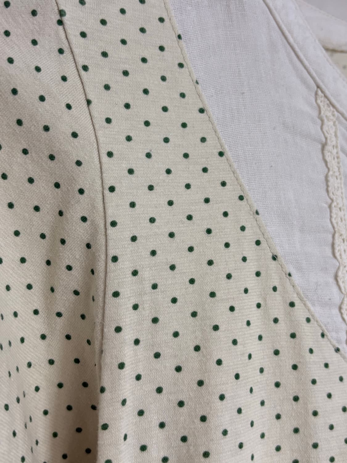 아이보리 그린 도트 티셔츠 상품이미지6