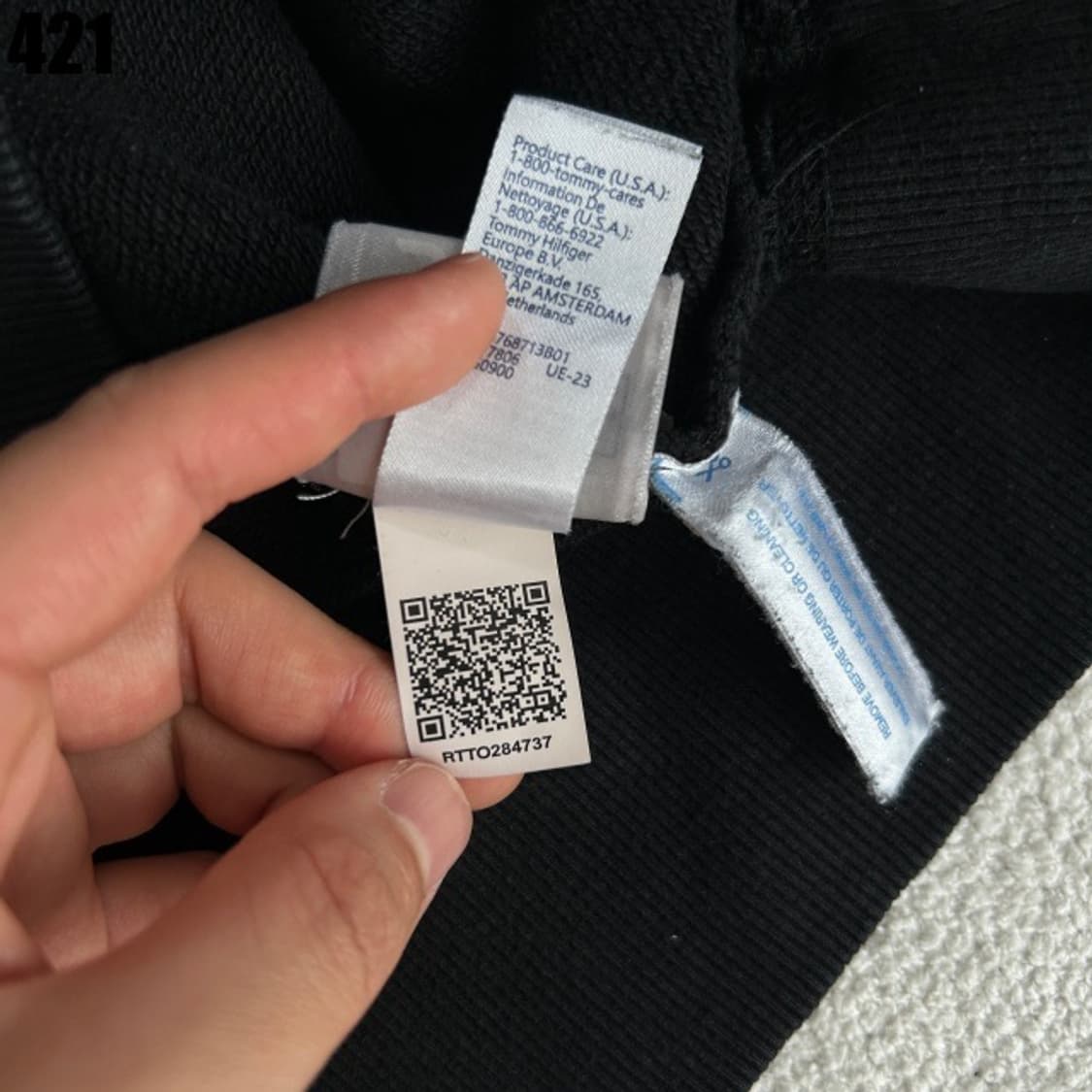 타미힐피거 블랙 맨투맨  상품이미지4