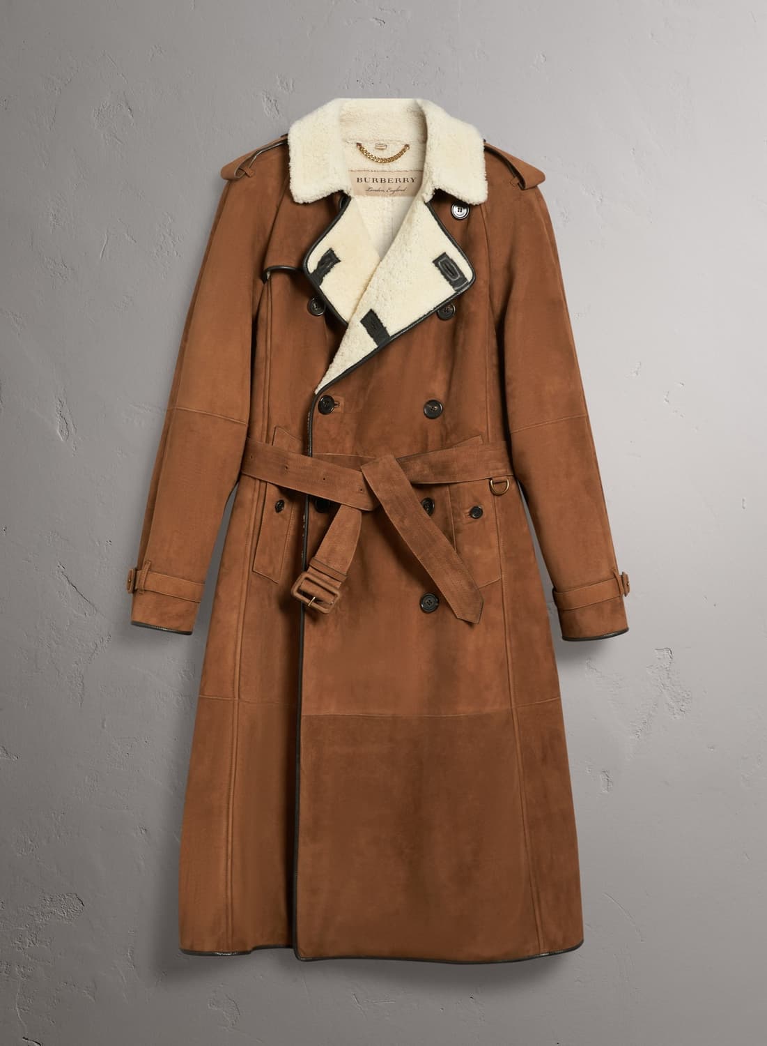 버버리 카멜 스웨이드 무스탕 롱 코트 50사이즈 상품이미지3
