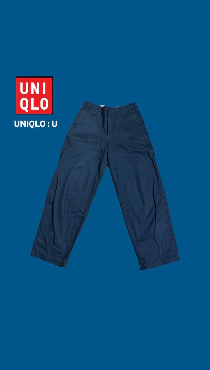 유니클로 : U 와이드핏 치노 팬츠 네이비 73 상품이미지1