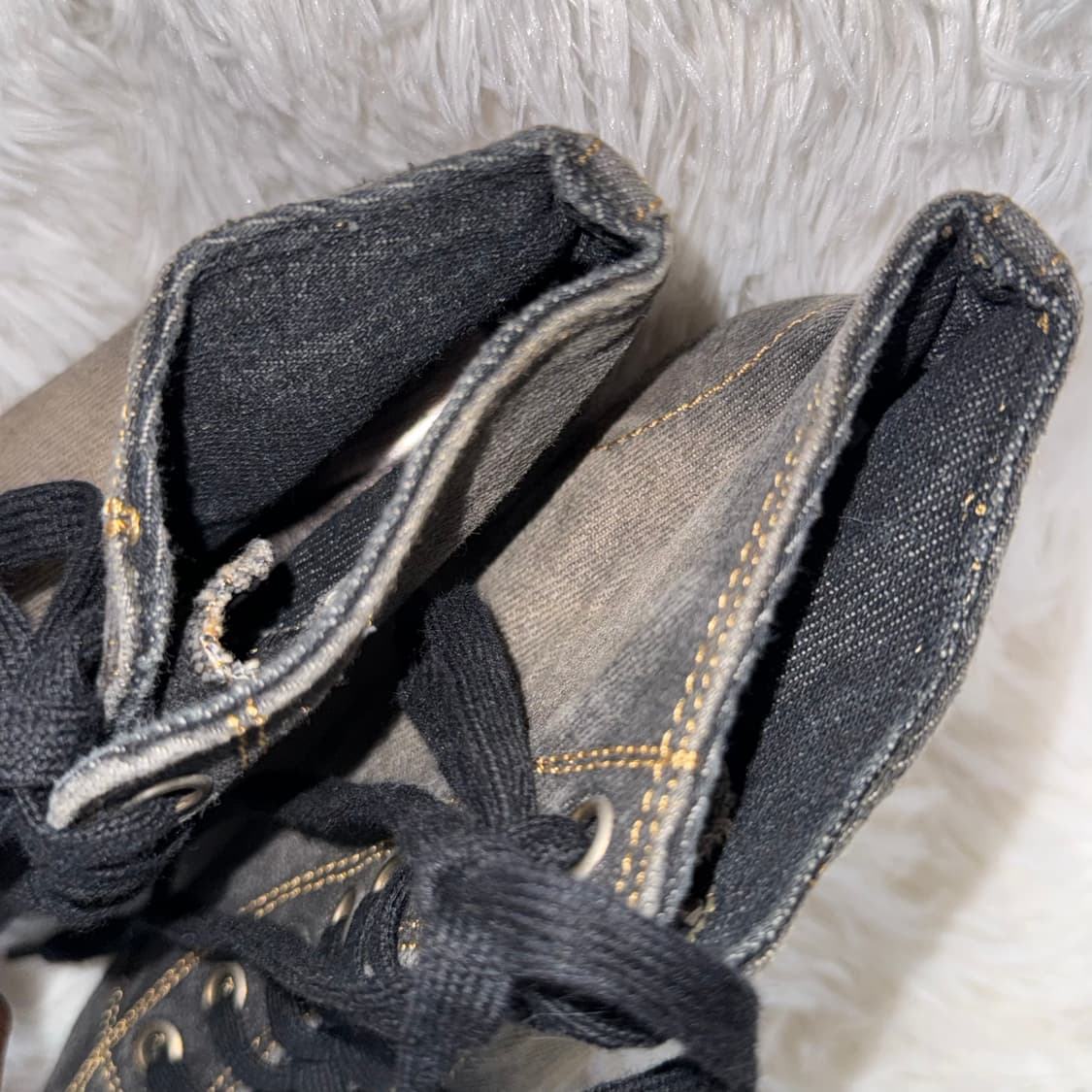 220 데님 레이스업 웨지힐 스니커즈 상품이미지4