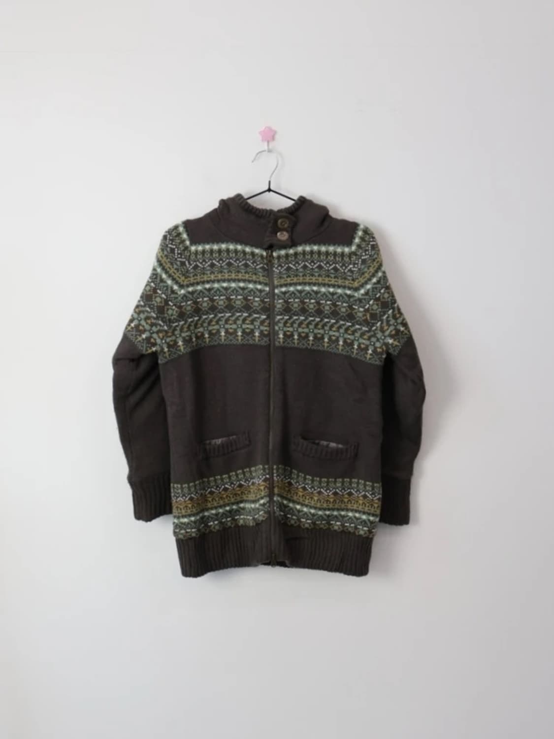 BBE Fair Isle Knit Zip Cardigan 상품이미지3