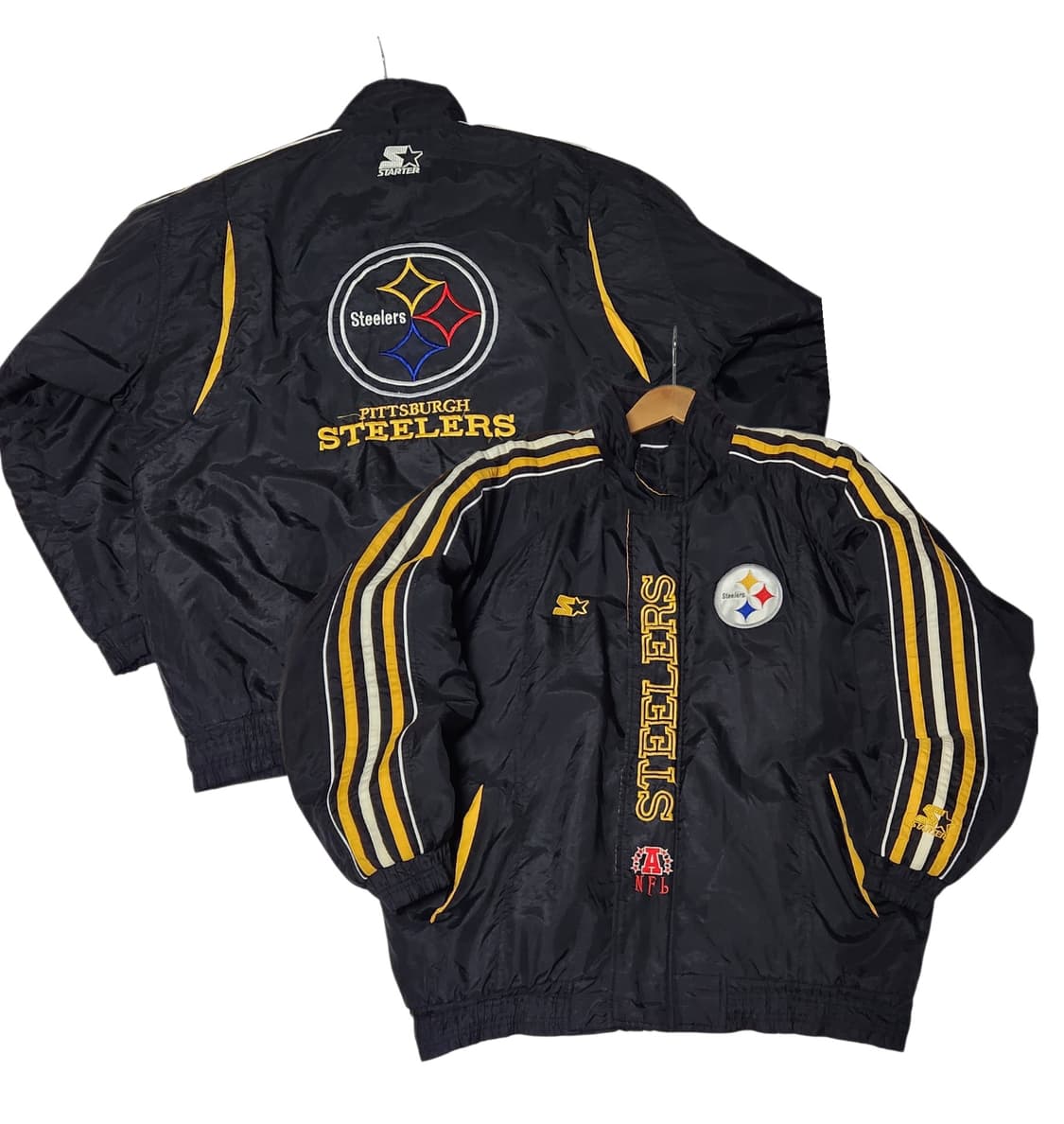 90s 스타터 NFL 피츠버그 스틸러트 바시티 바람막이 점퍼 자켓 상품이미지1