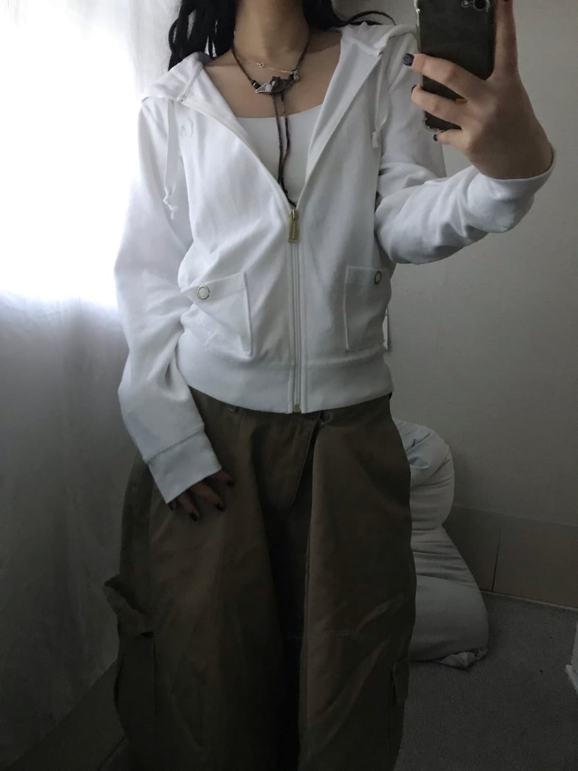 타미힐피거 화이트 벨루어 후드집업 상품이미지7