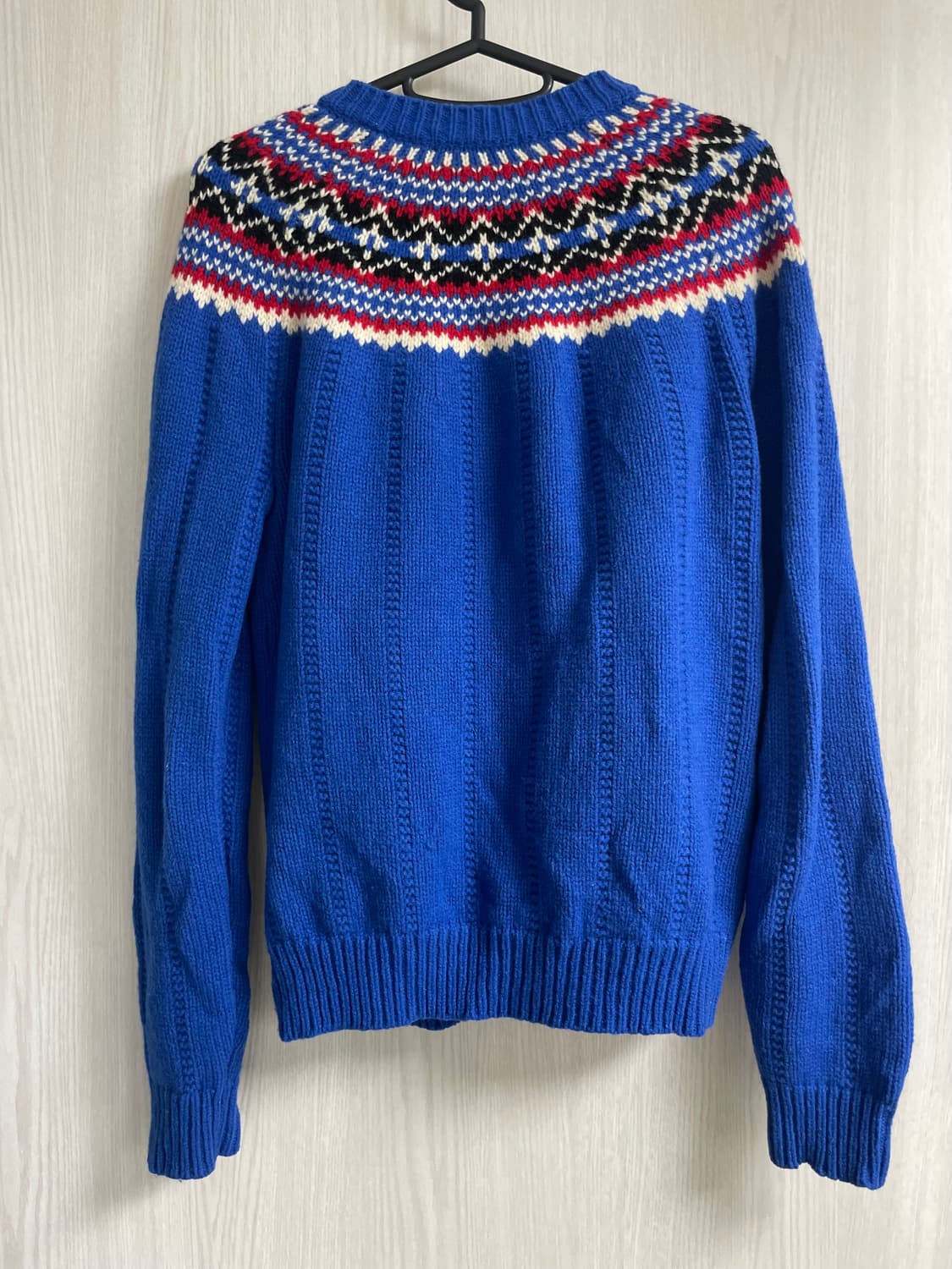 유니클로 X JW앤더슨 네이비 에스닉 울 가디건  상품이미지3