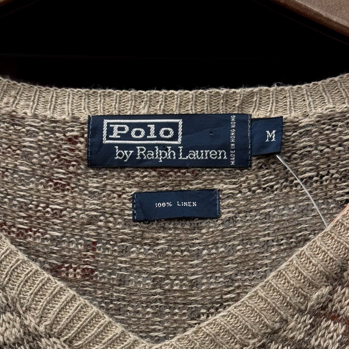 90s 폴로 랄프로렌 윈도우 체크 패턴 클래식 린넨 니트 베스트 N250 상품이미지5