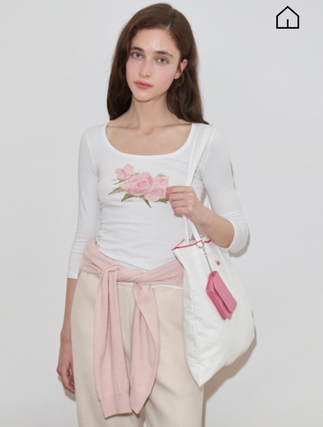 sinoon Rose Graphic Slim T-Shirt 상품이미지1