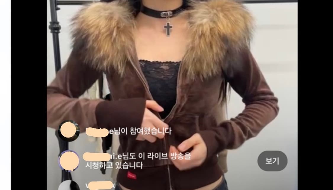 브라운 벨벳 퍼 후드집업 y2k갸루 상품이미지1