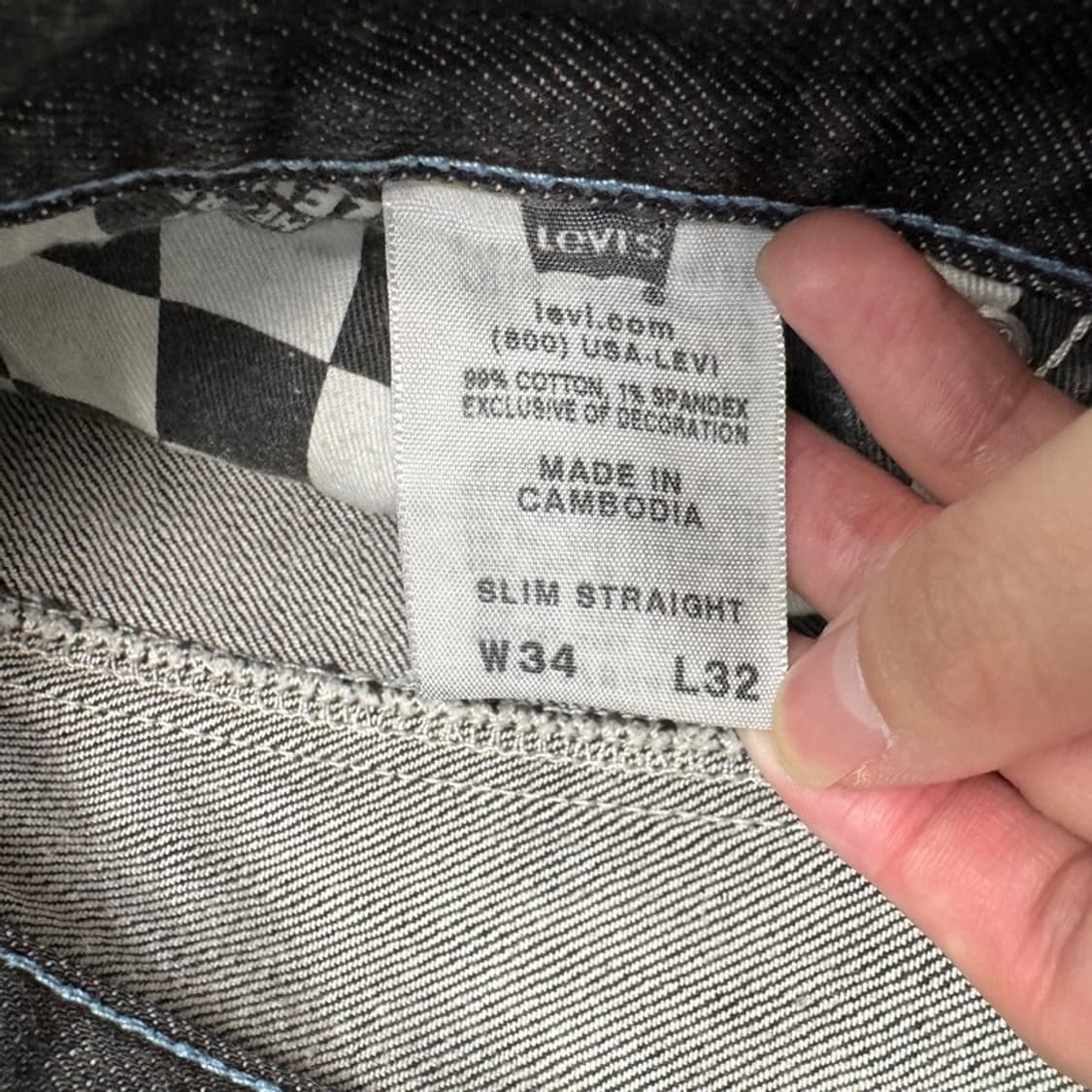 LEVI'S 514 블랙 데님 팬츠 W34 L32 상품이미지5