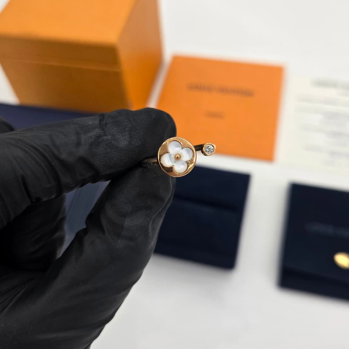 루이비통 다이아몬드 18K 컬러 블라썸 미니 썬 반지 링 54호 상품이미지4