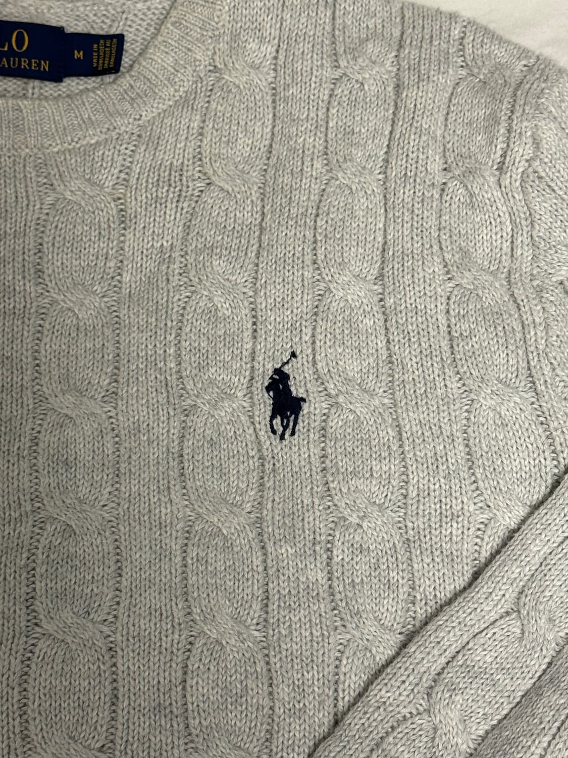 폴로 랄프로렌 꽈배기 니트 M (코튼 케이블 니트 스웨터) 상품이미지2