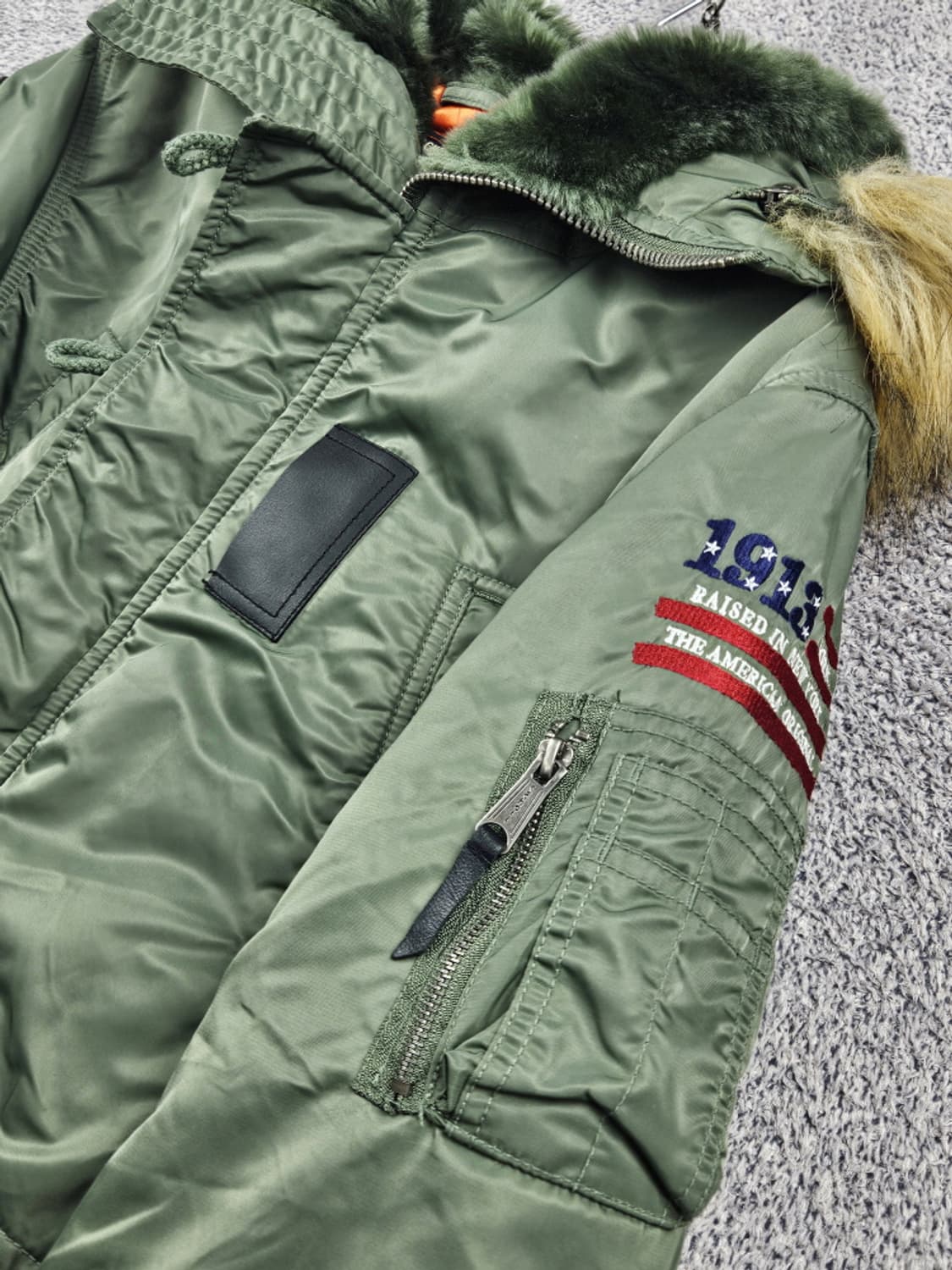 쇼트 타입 N-3B 밀리터리 파카 퍼 후드 자켓 ( M ) / 10373 상품이미지5