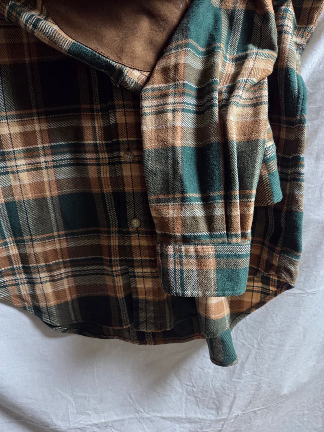 폴로 랄프로렌 체크 플란넬 셔츠 긴팔 그린 브라운 L 상품이미지5