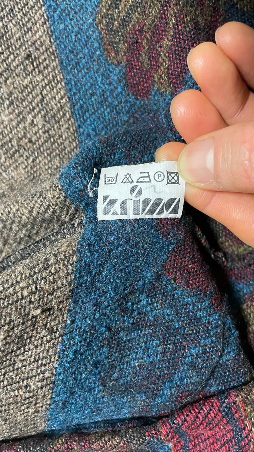 EU 80s~90s 이태리 빈티지 아메카지 울혼방 자카드 패턴 집업 자켓 상품이미지10