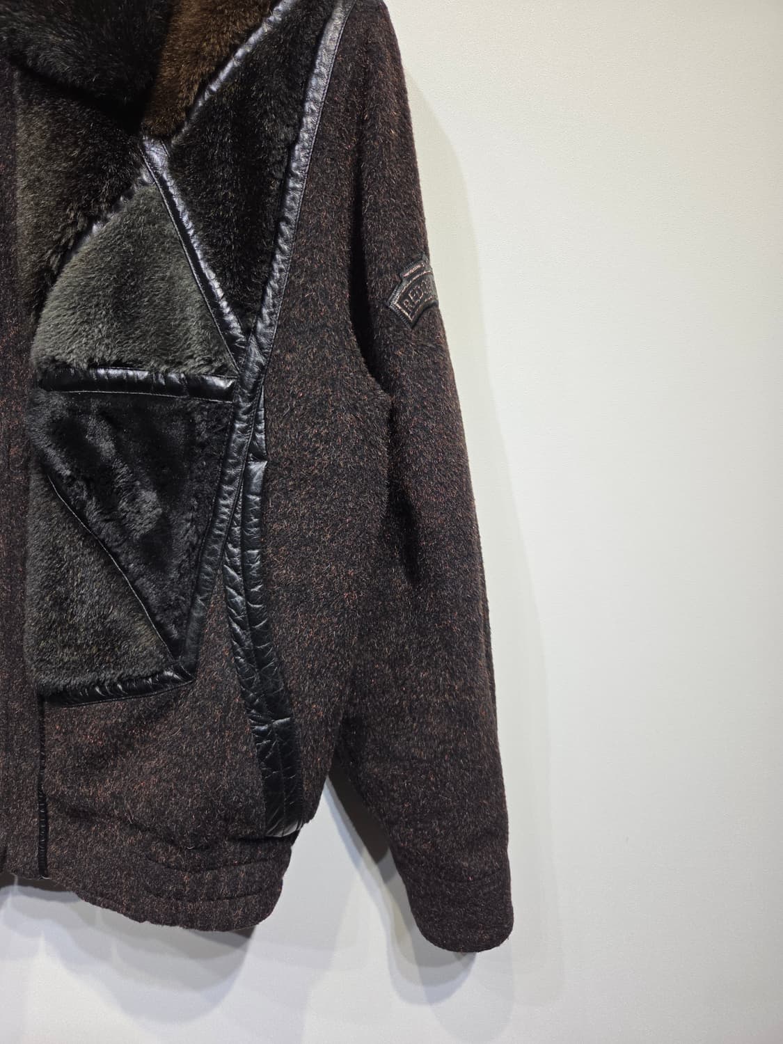 REDOX 레드옥스 울&소가죽 배색 패치워크 자켓 상품이미지5