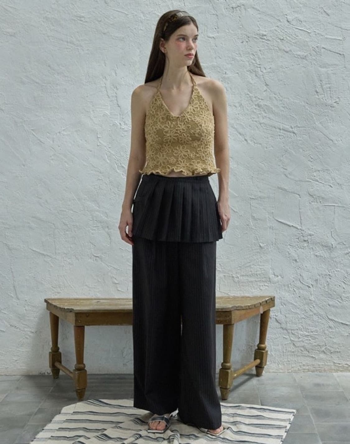 위드아웃썸머 레이어드 스커트- 브라운 상품이미지1