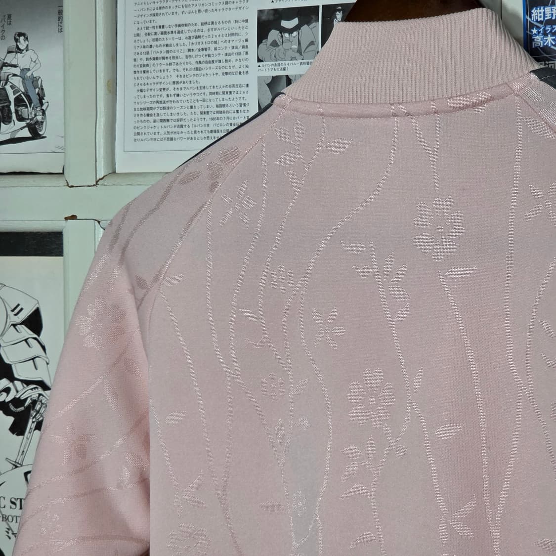 아디다스 딸기우유 핑크 차콜 자카드 져지 집업 상품이미지7