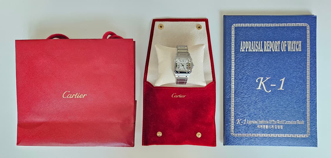 까르띠에 산토스 갈베 라지 스틸 쿼츠 상품이미지7