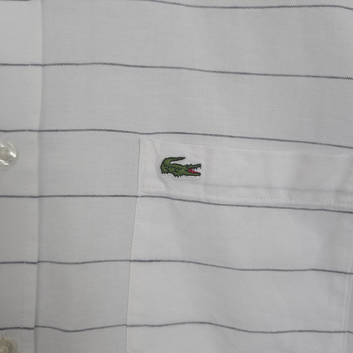 라코스테 Lacoste 슬림핏 스트라이프 린넨 혼방 반팔셔츠 105 상품이미지3