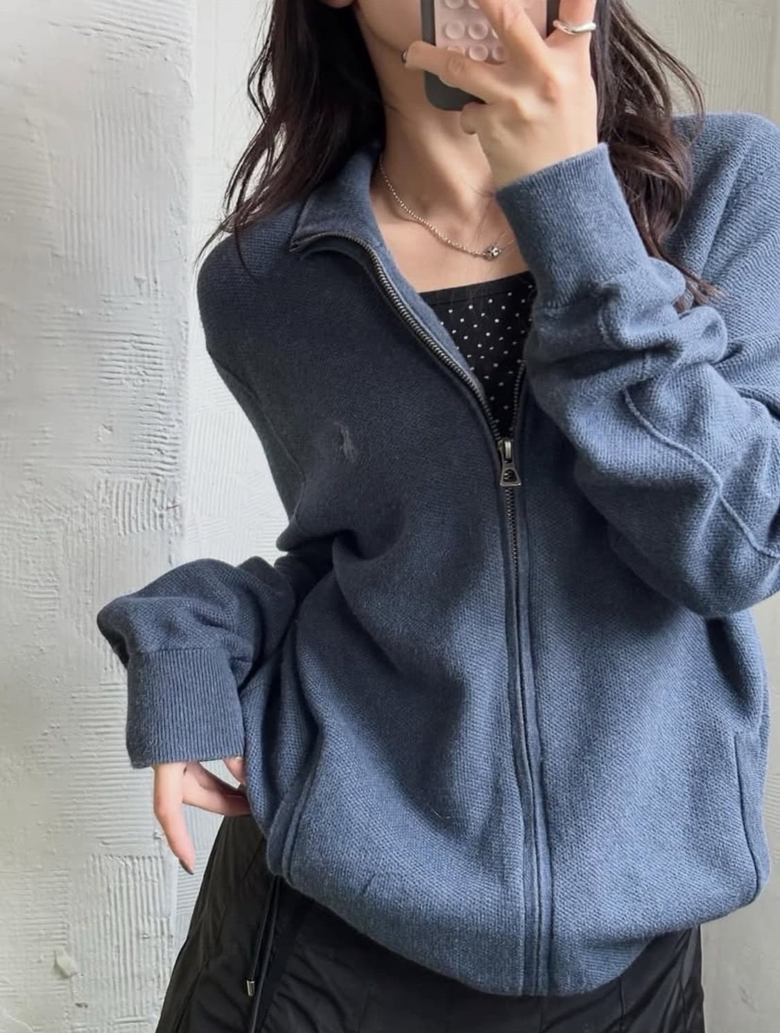 Polo 폴로 랄프로렌 신형 피마코튼 딥블루 니트집업  상품이미지1