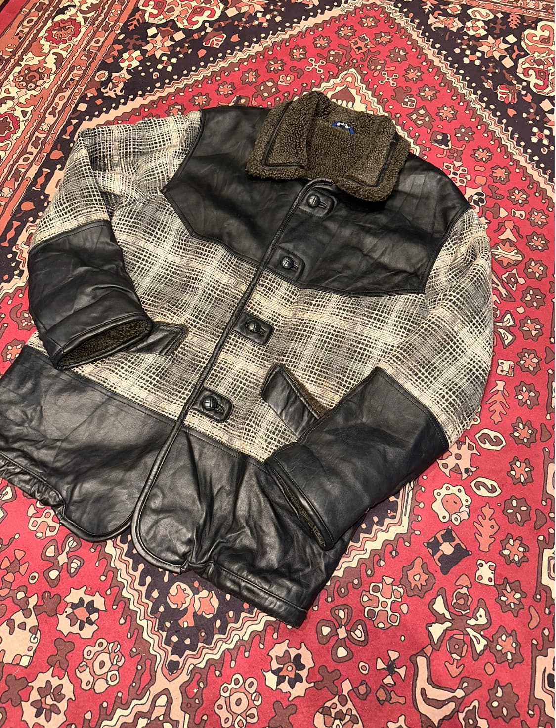 ( L-XL ) 가죽자켓 가죽코트 레더자켓 가죽하프코트 빈티지가죽 상품이미지2