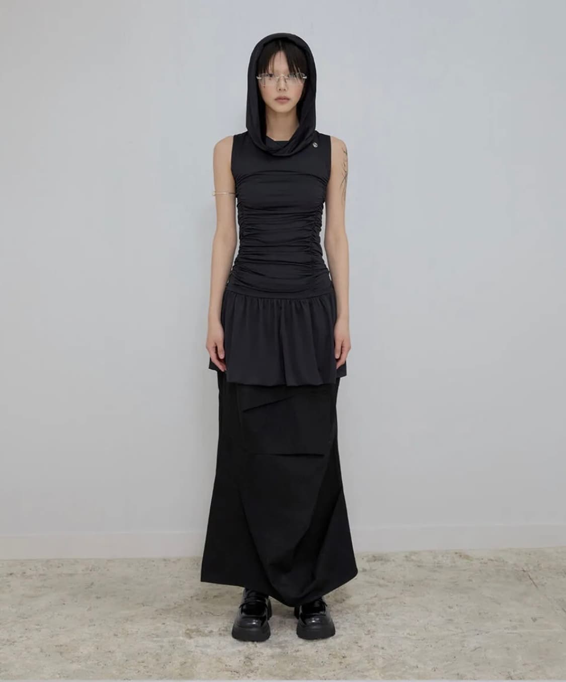 hooded high neck dress 상품이미지2