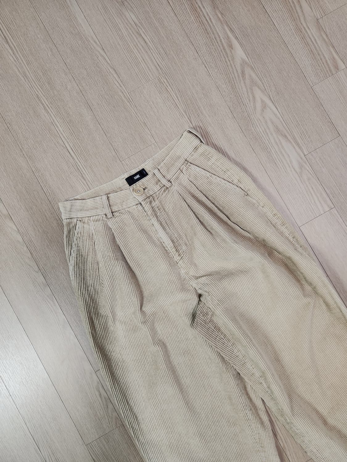 하레 카멜 핀턱 코듀로이 팬츠 상품이미지2