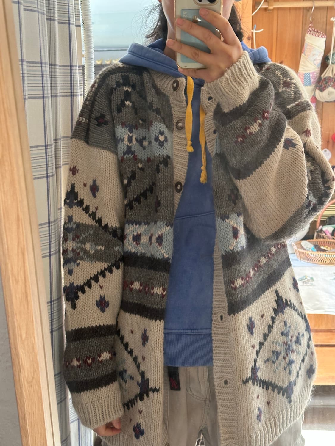 알파카 혼방 울 니트 가디건 상품이미지1