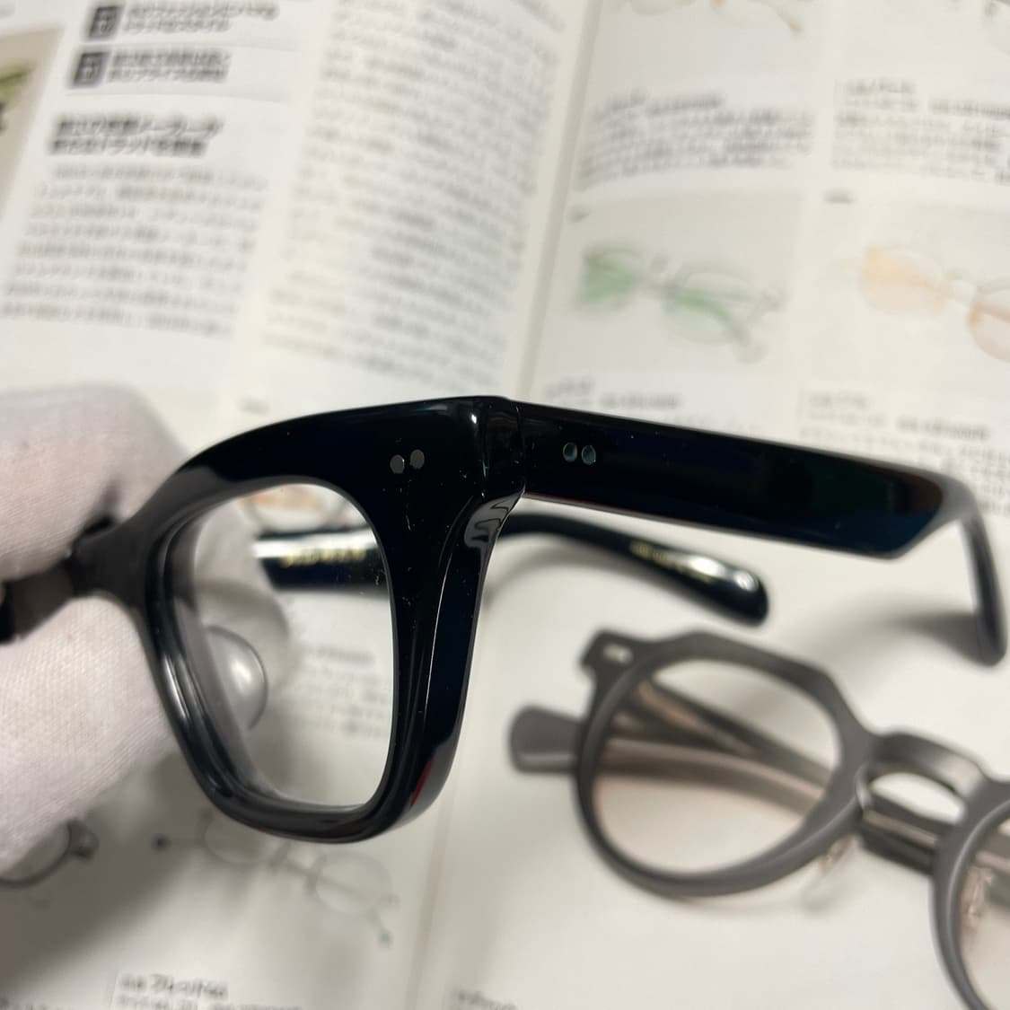 銘品晴夫作 메힌 하루오사쿠 셀룰로이드 일본 블랙 뿔테 안경 상품이미지3