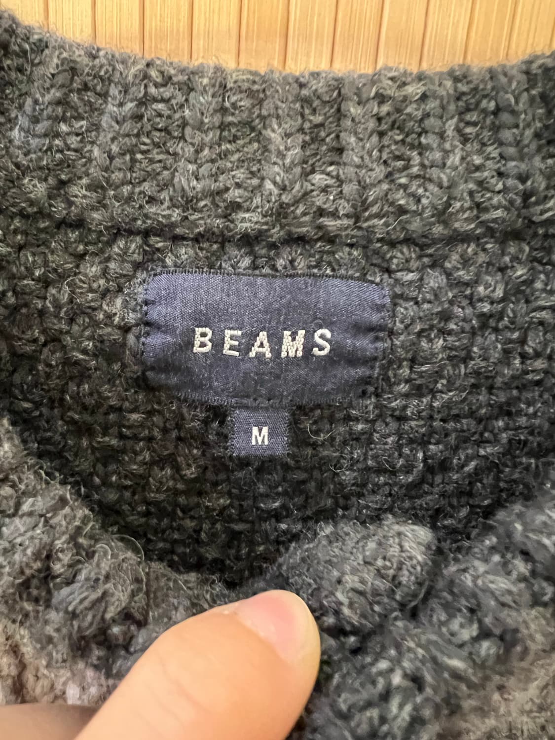 BEAMS 빔즈 M사이즈 아란 니트 가디건 그레이 상품이미지6