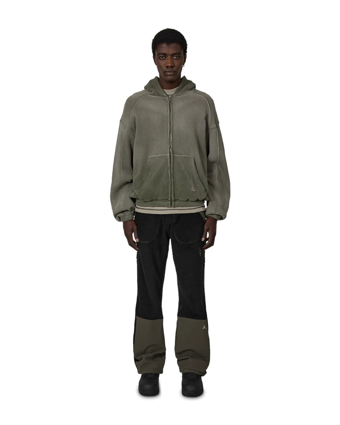 [M,L,XL]로아 하이킹 25fw Faded Waffle 후드집업/카키 상품이미지4