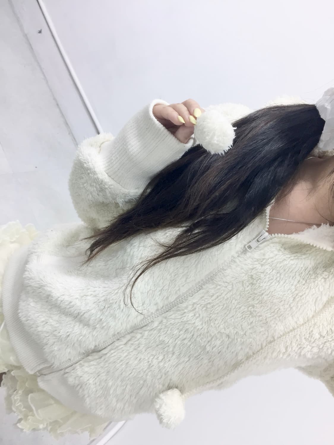 [CRAZY ANGEL] 달천깔 폼폼이 퍼 후드집업 상품이미지2