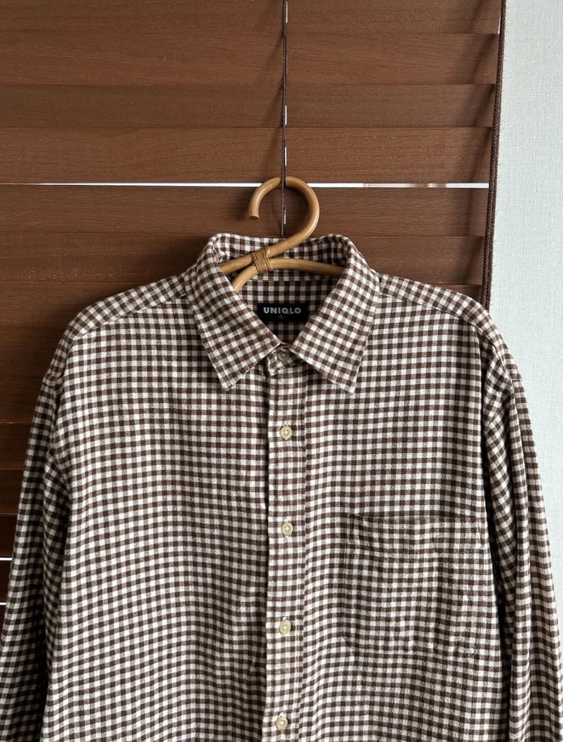 유니클로 빈티지 브라운 체크셔츠 상품이미지3