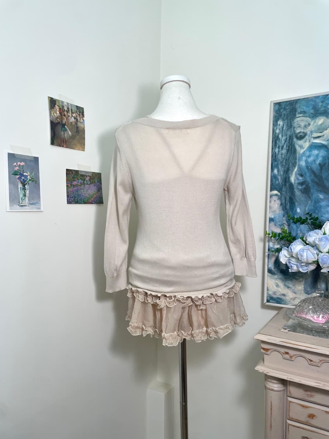 beige inner sleeveless&shirring v-neck k 상품이미지3