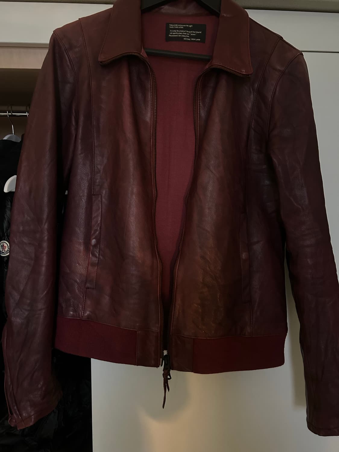 버건디 레더 자켓 상품이미지1