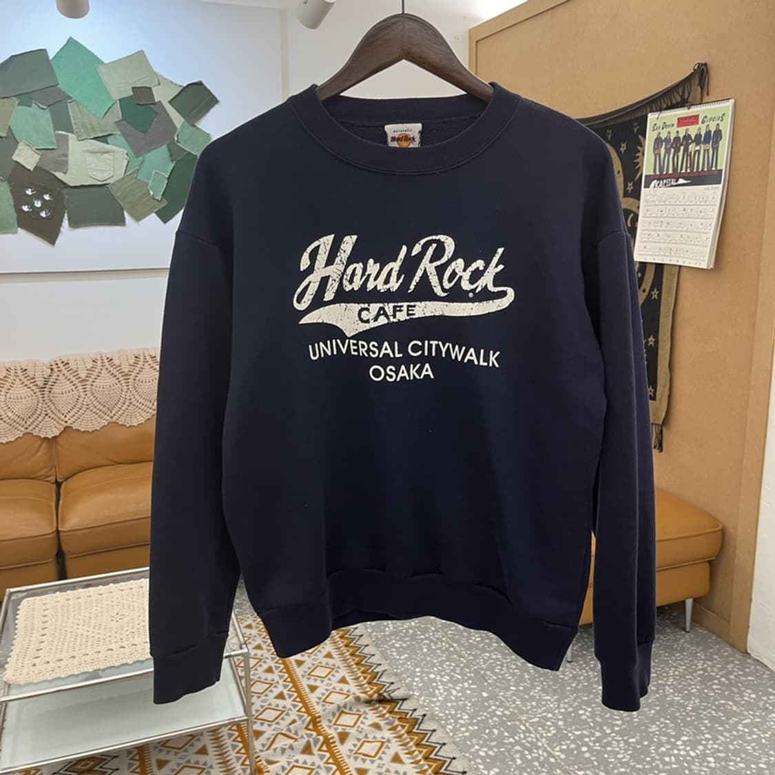 하드락카페 올드스쿨 빈티지 디스트로이드 데미지 맨투맨 M C11028 상품이미지3