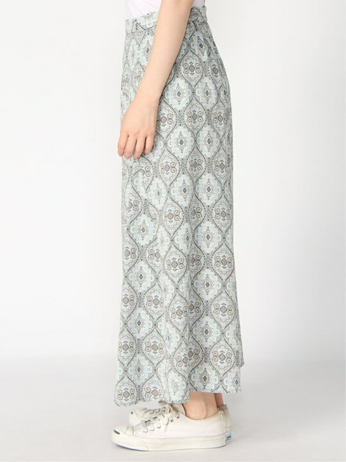 빈티지 무드 옐로우 페이즐 롱 스커트 상품이미지9