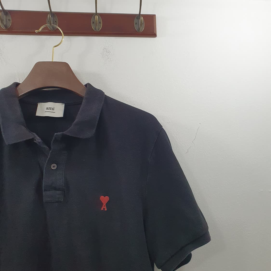 추L 아미 남성 블랙 캐주얼 카라 반팔티셔츠 상품이미지2