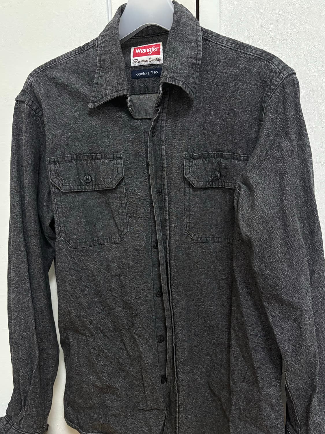 빈티지 랭글러 흑청 데님셔츠 상품이미지3