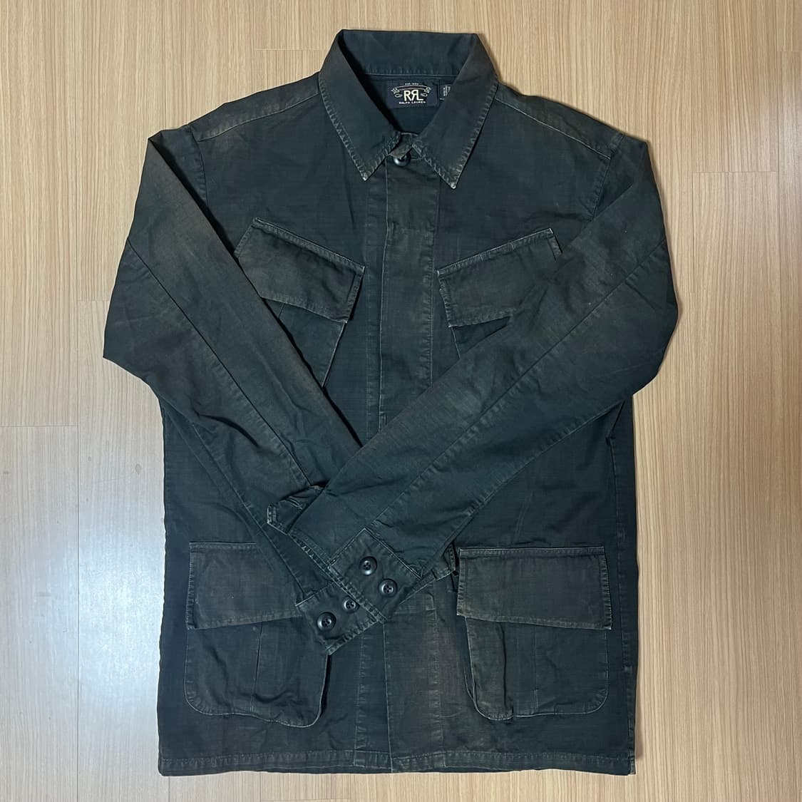 RRL 가먼트다이드 블랙 립스탑 퍼티그 상품이미지1