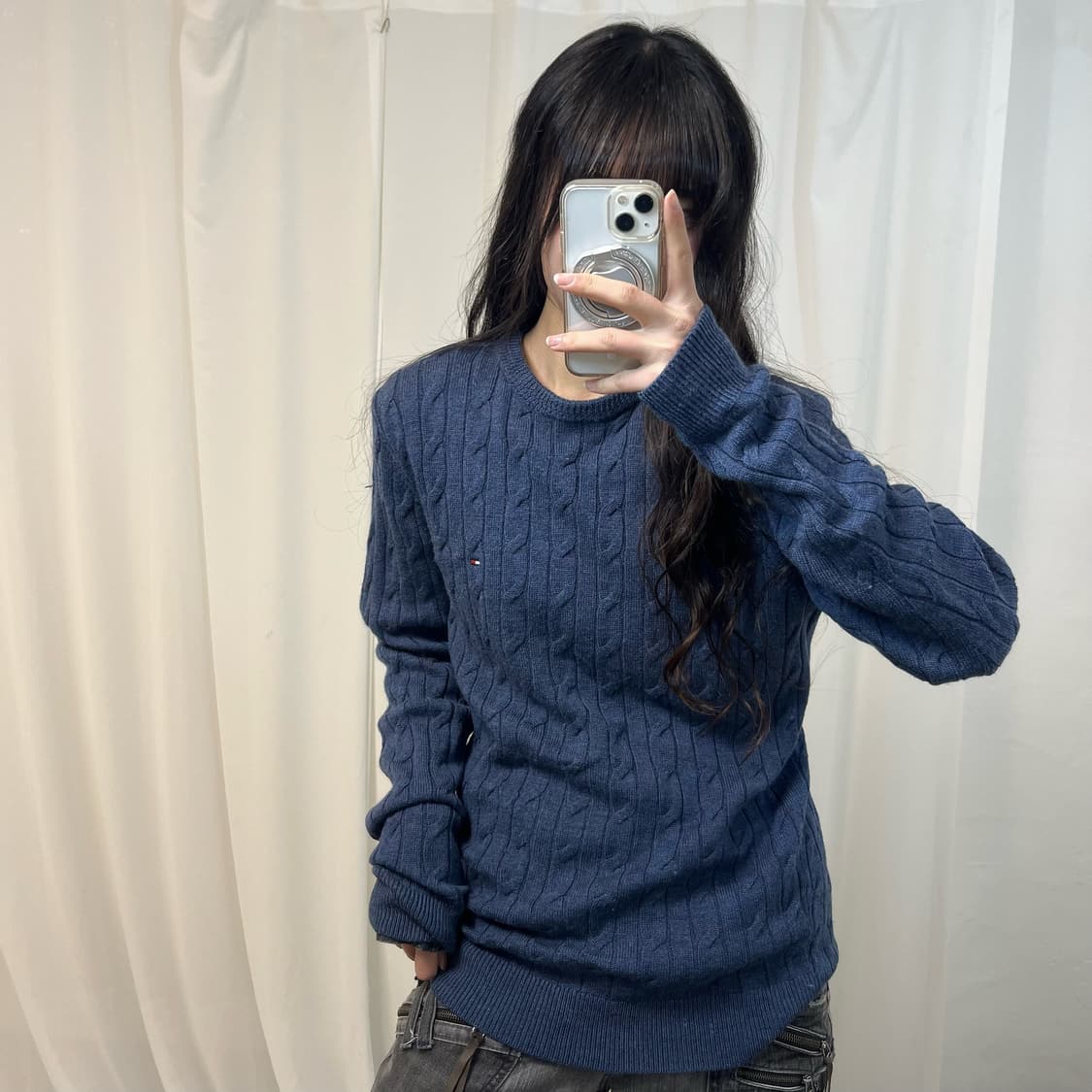 Tommy Hilfiger Navy Cable Knit 상품이미지1