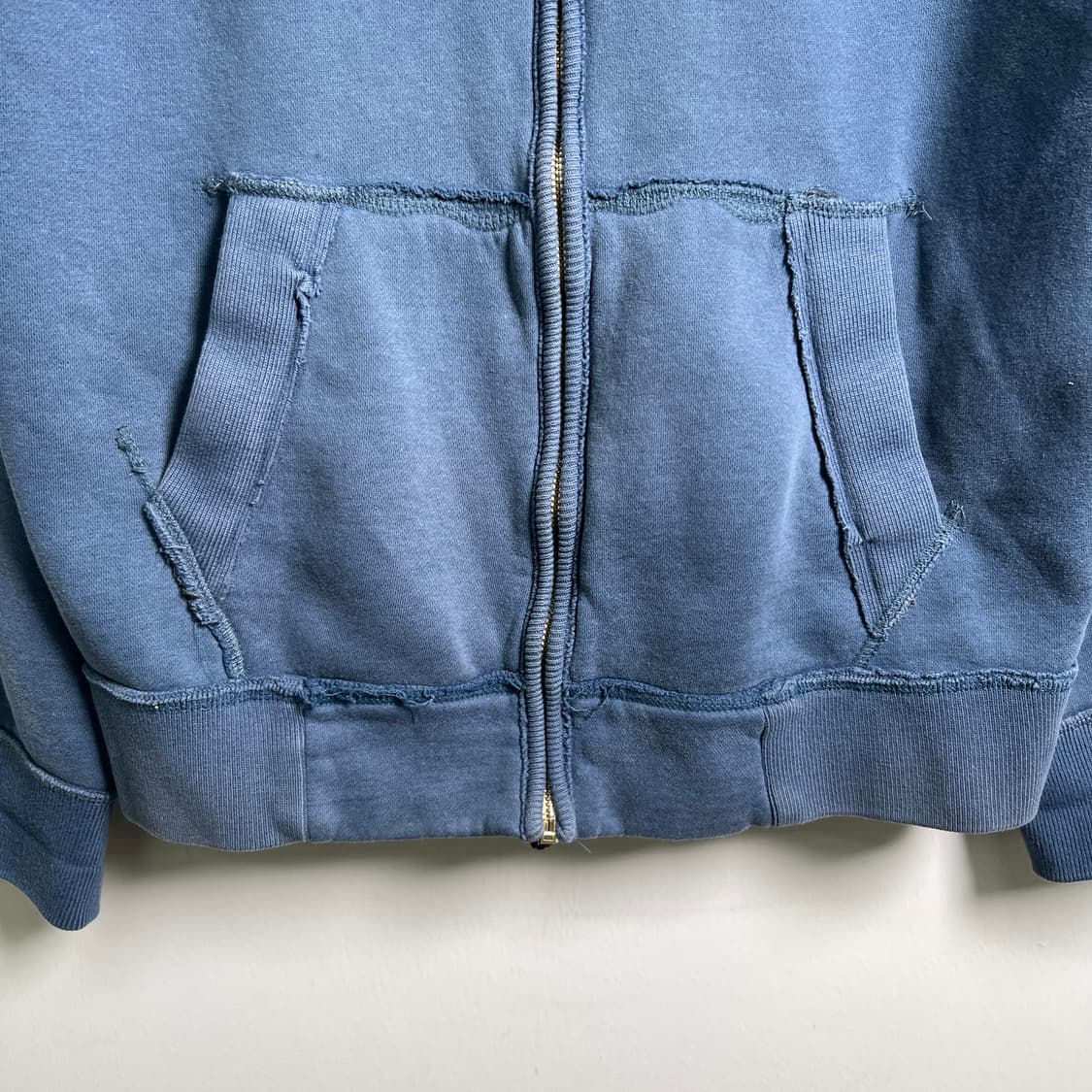 아베크롬비 빈티지 블루 삼선 후드집업 L 상품이미지5