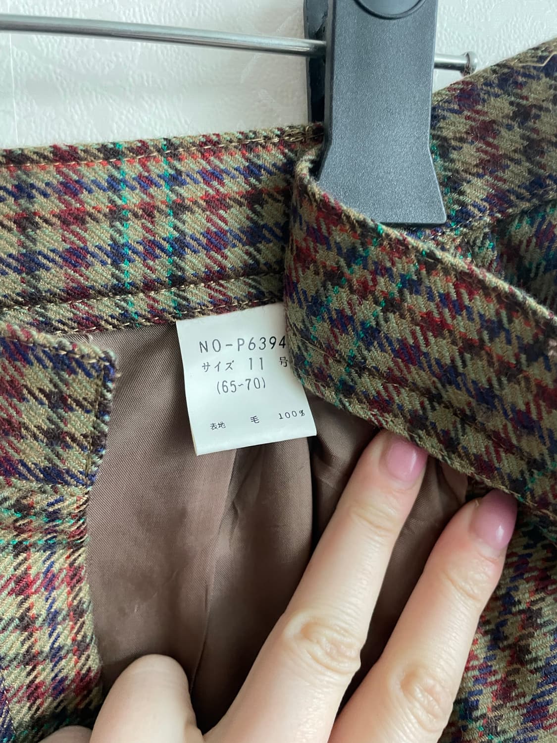 일본 빈티지 핀턱 와이드 체그 울 숏펜츠  상품이미지6