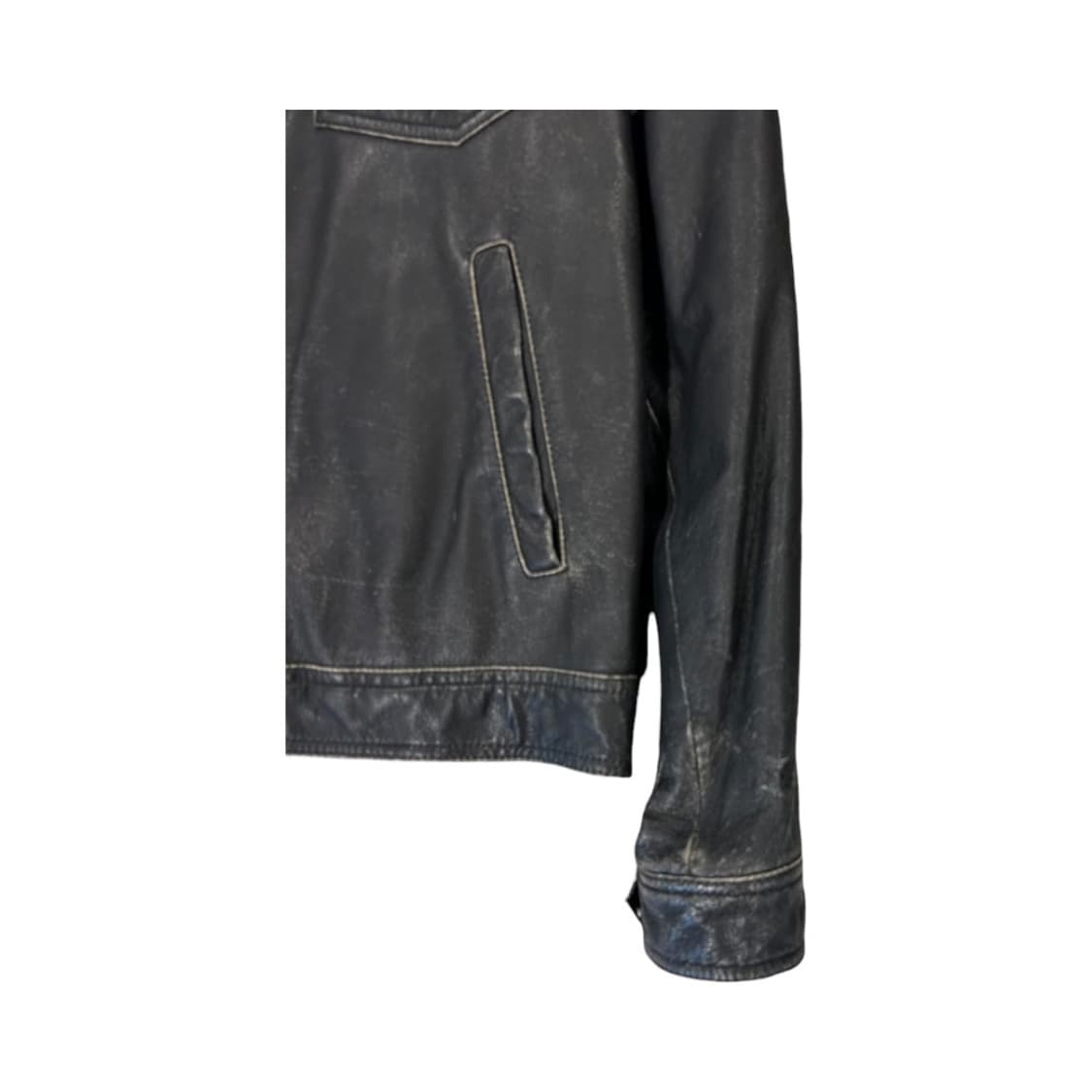 L) 타미힐피거 블랙 리얼레더 라이더 자켓 OJ-P-- 상품이미지5