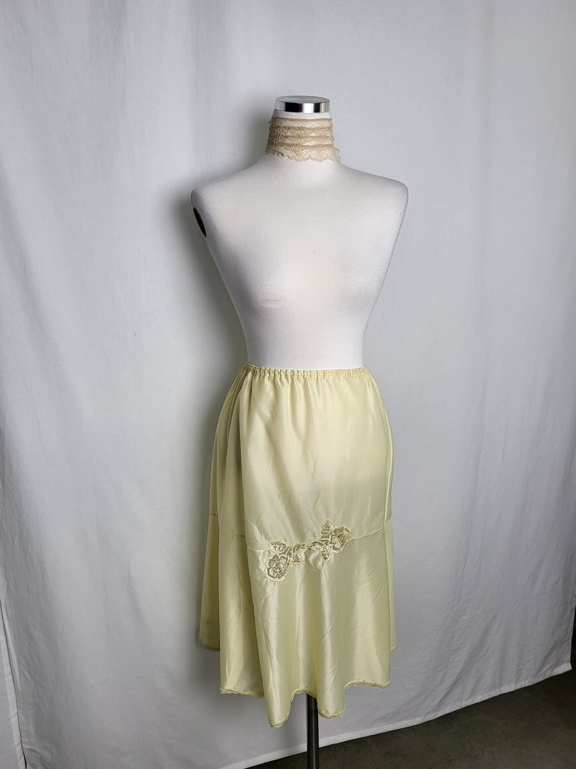 빈티지 바닐라 옐로우 슬립 스커트 상품이미지1