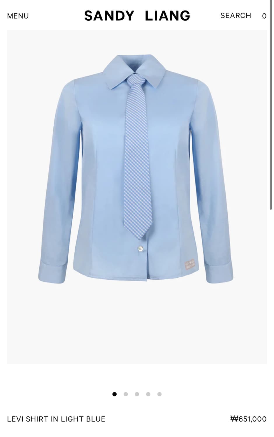[XS,S]샌디리앙 25fw LEVI 타이 셔츠/블루 상품이미지6