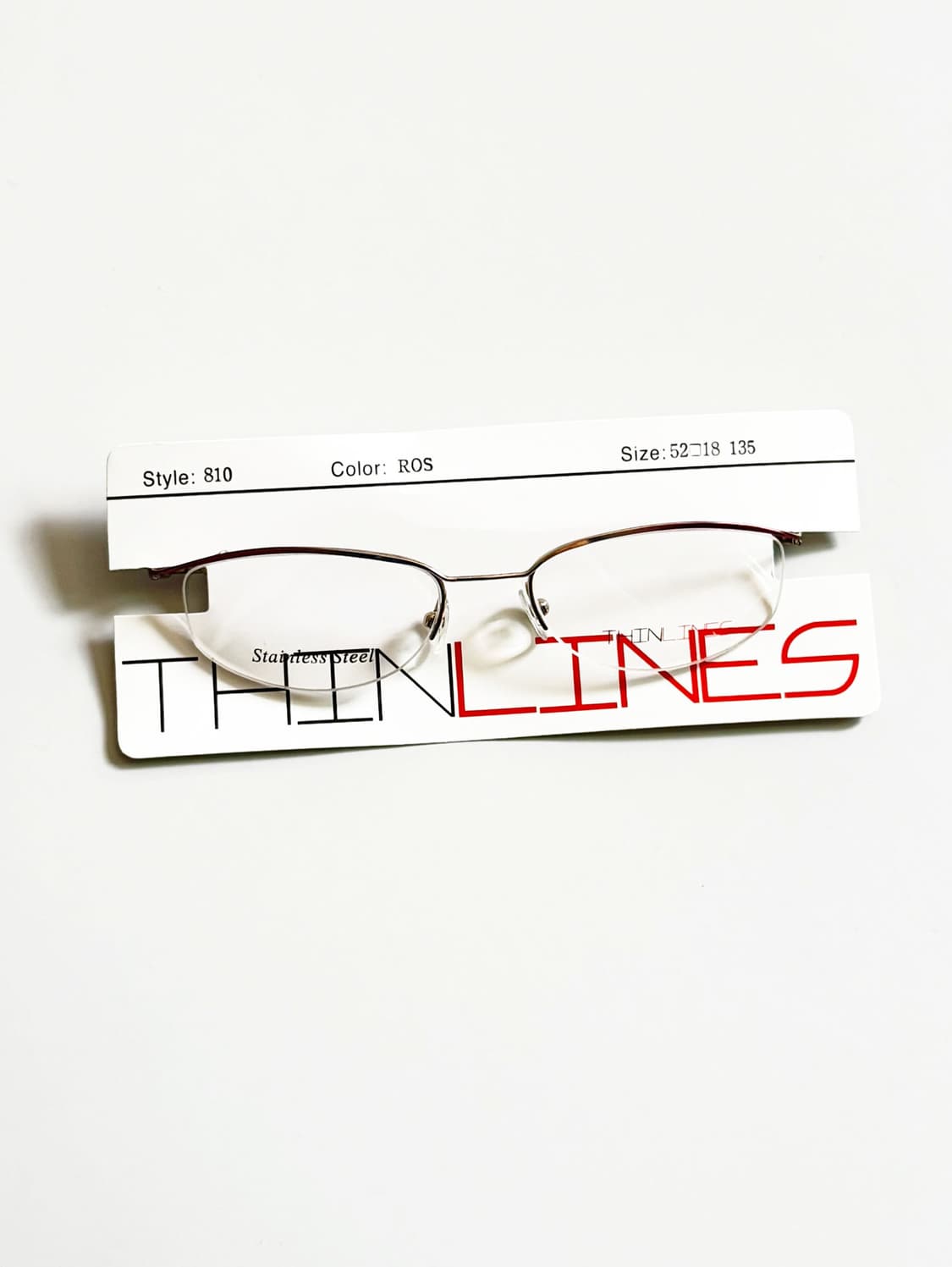 90s Thin Lines 로즈 골드 메탈 스퀘어 반무테 빈티지 안경 상품이미지1