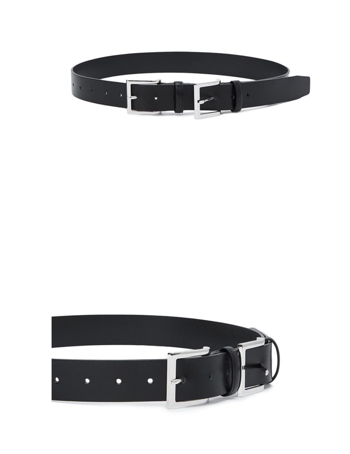 LCDC 티엠 더블 버클 레더 벨트 블랙 상품이미지3