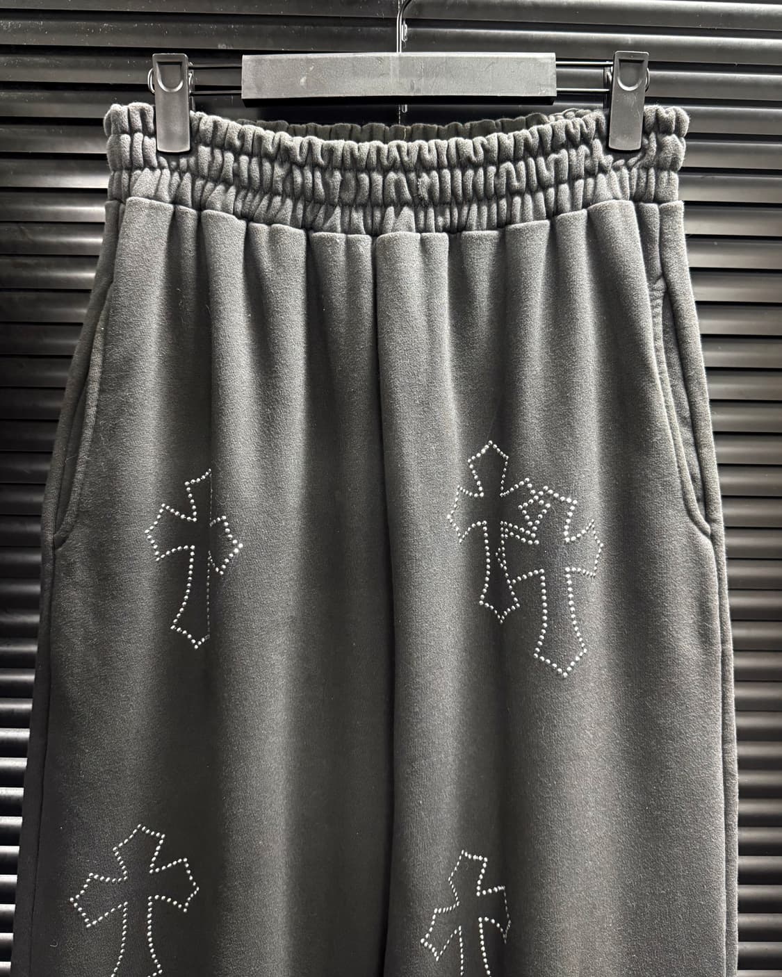 락케이크 큐빅 십자가 스웻 팬츠 스트링 조거 와이드 펑크 갸루 로리걸 M 상품이미지3